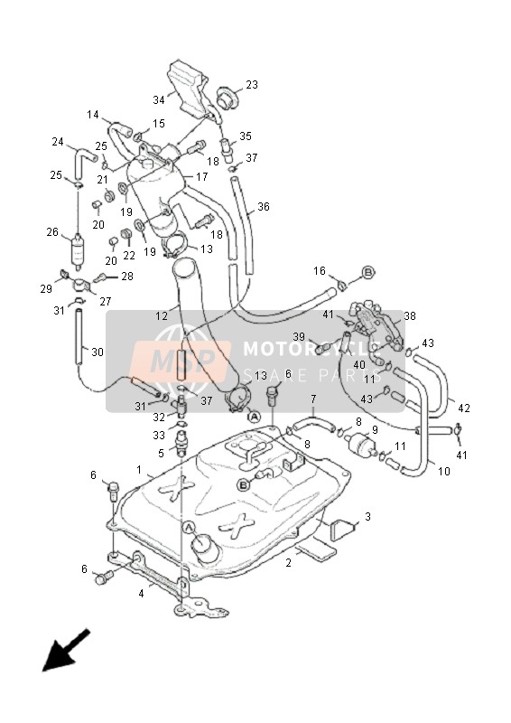 Yamaha XC125 CYGNUS 2005 Serbatoio di carburante per un 2005 Yamaha XC125 CYGNUS